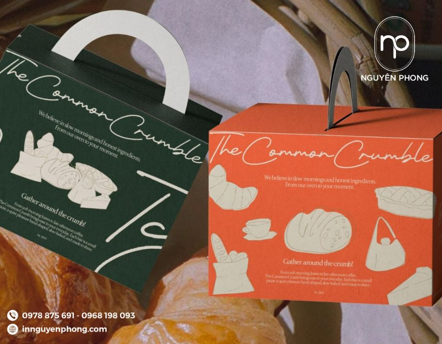 Thiết kế bao bì thực phẩm trên hộp carton đựng bánh